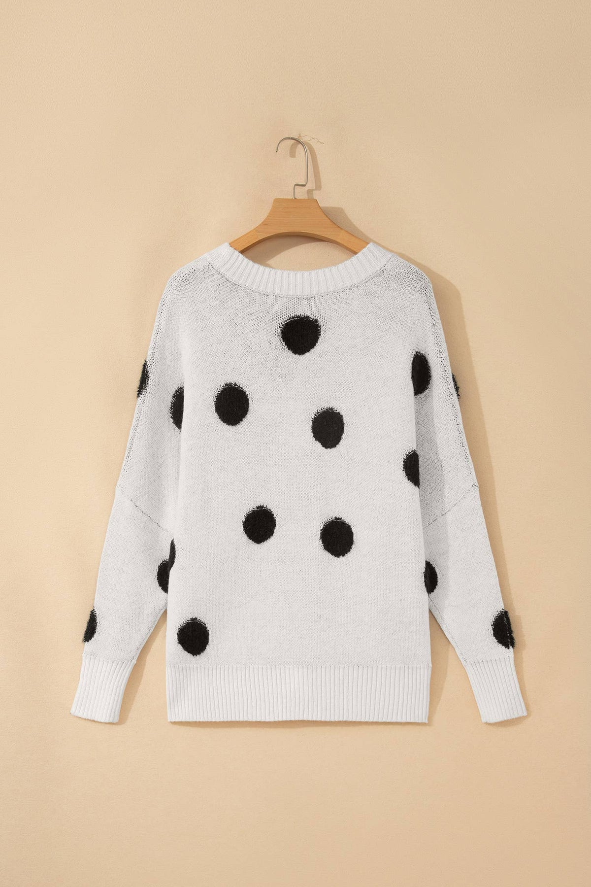 Polka Dot Oversized Button Front Cardigan