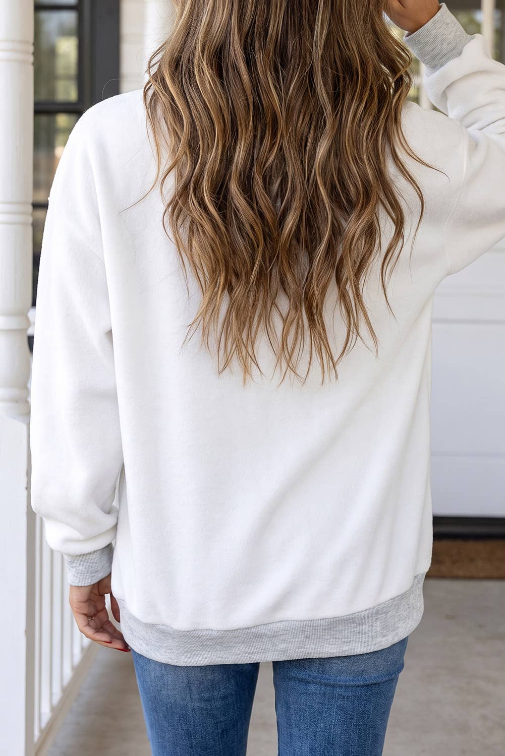 Reversible Mock Neck Oversized Sweatshirt
