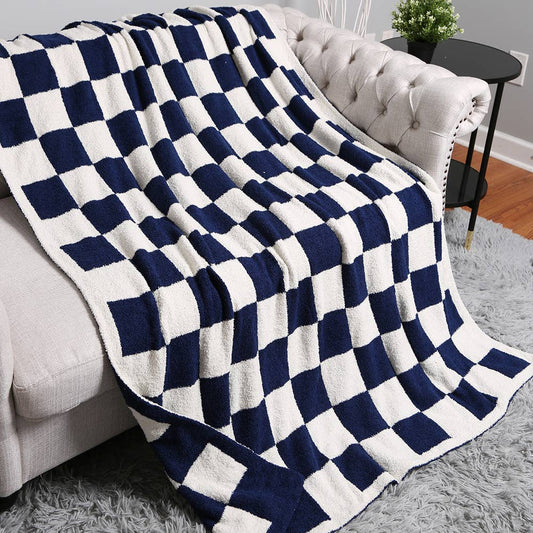 Reversible Checkerboard Patterned Throw Blanket