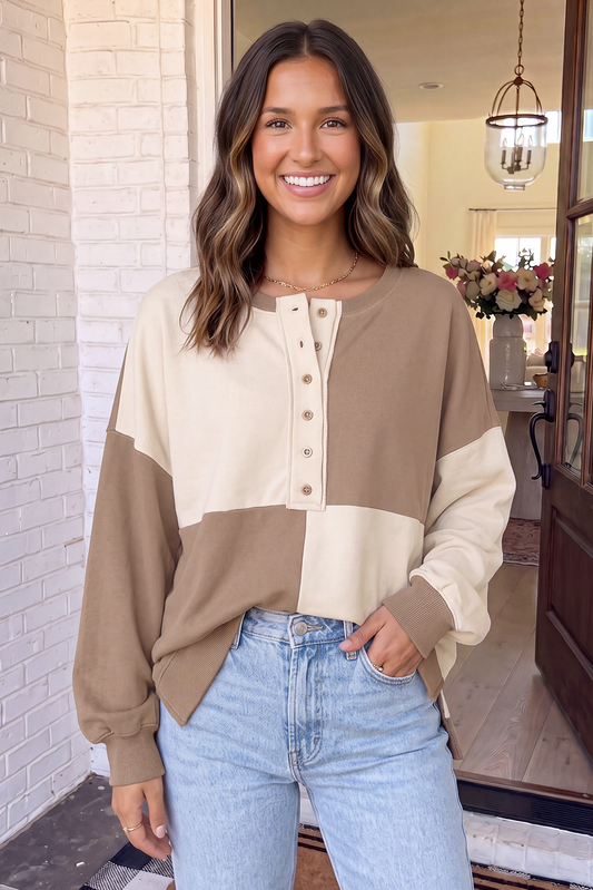 Colorblock High Low Oversized Sweatshirt