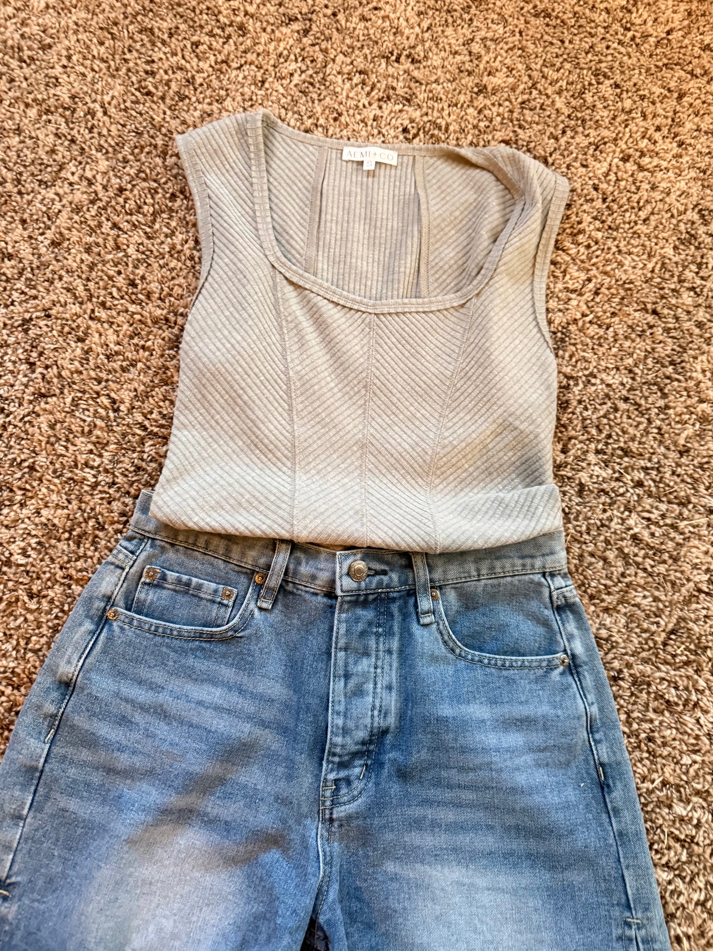 The Second Skinned Ribbed Tank- Small
