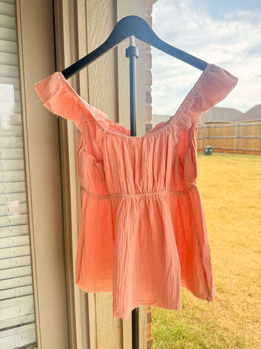 The Peach Please Babydoll Top - Medium