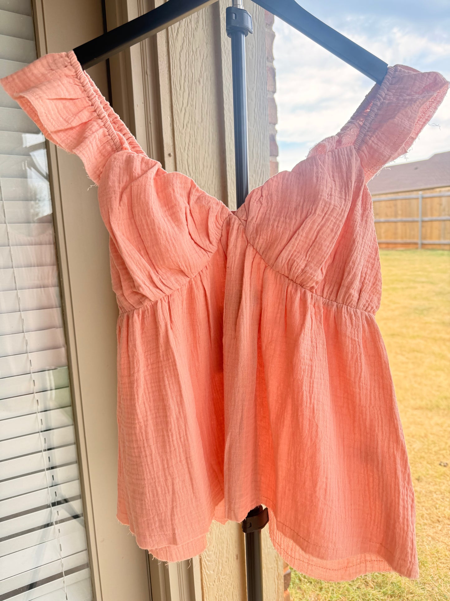 The Peach Please Babydoll Top - Medium