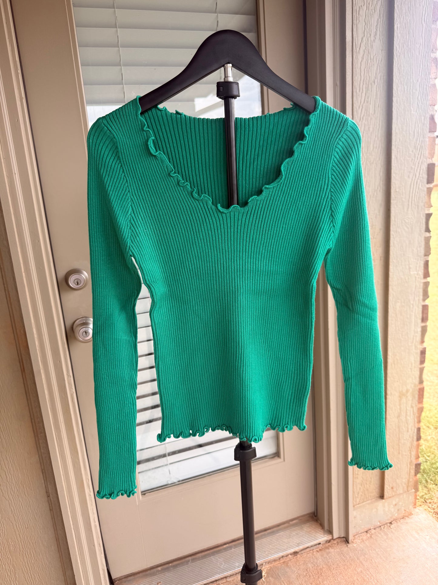 The Lucky Girl Ribbed Top - Large