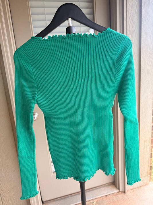 The Lucky Girl Ribbed Top - Large