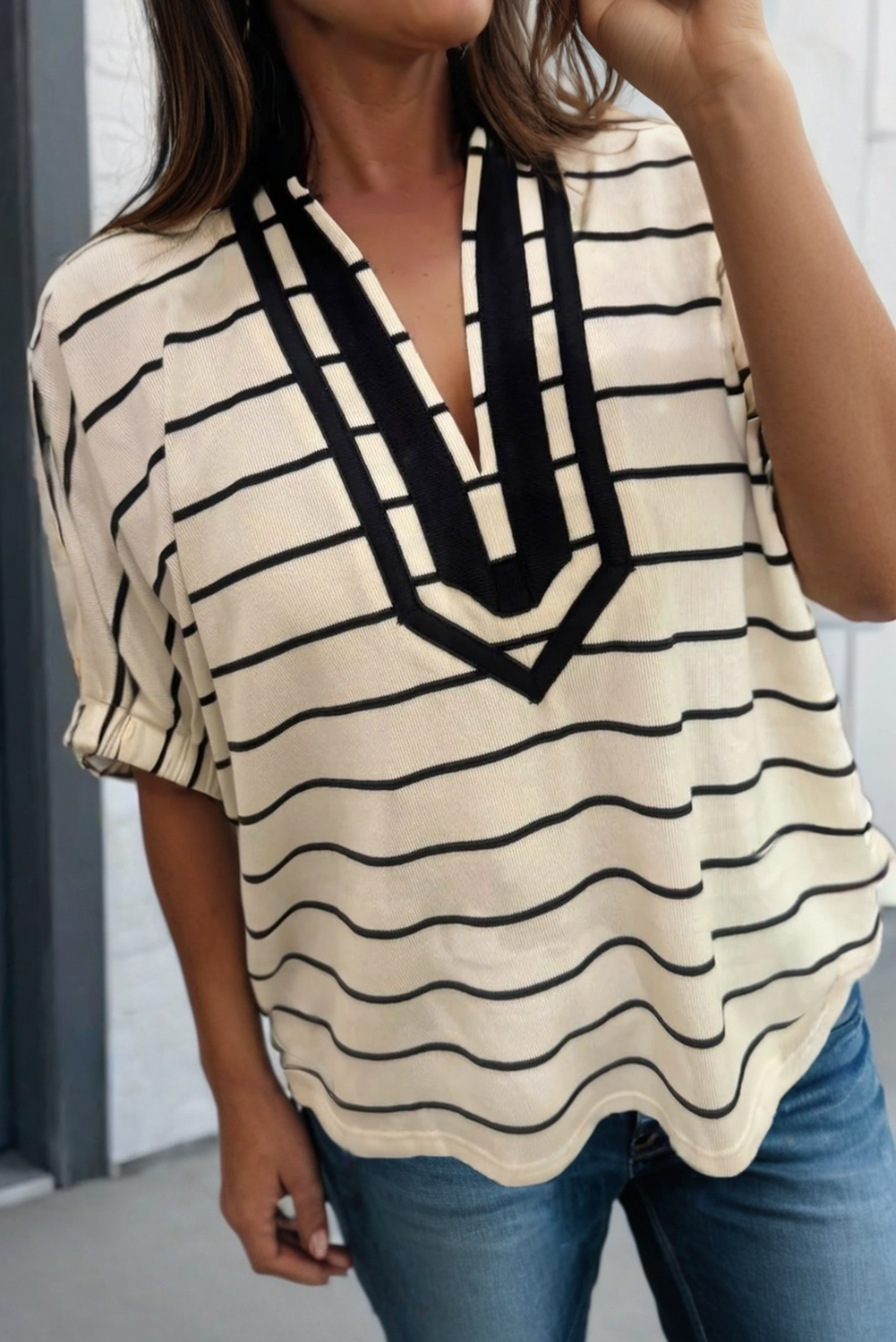 Striped Dolman Top