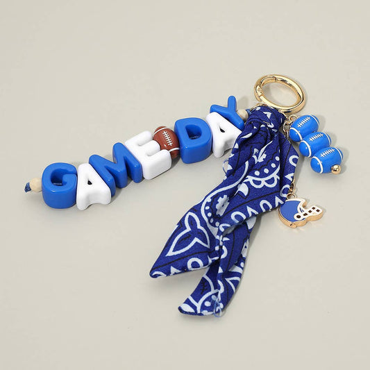 GAMEDAY Football Helmet Charm Bandana Fabric Scarf Keychain Bag Charm
